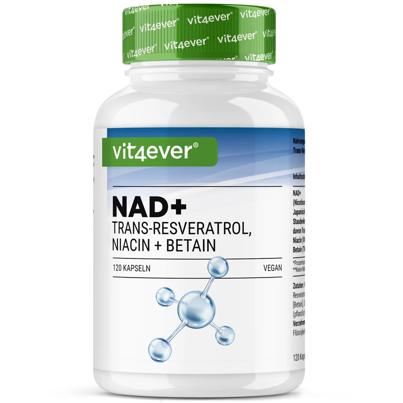NAD+ mit Trans-Resveratrol, Niacinamid & TMG