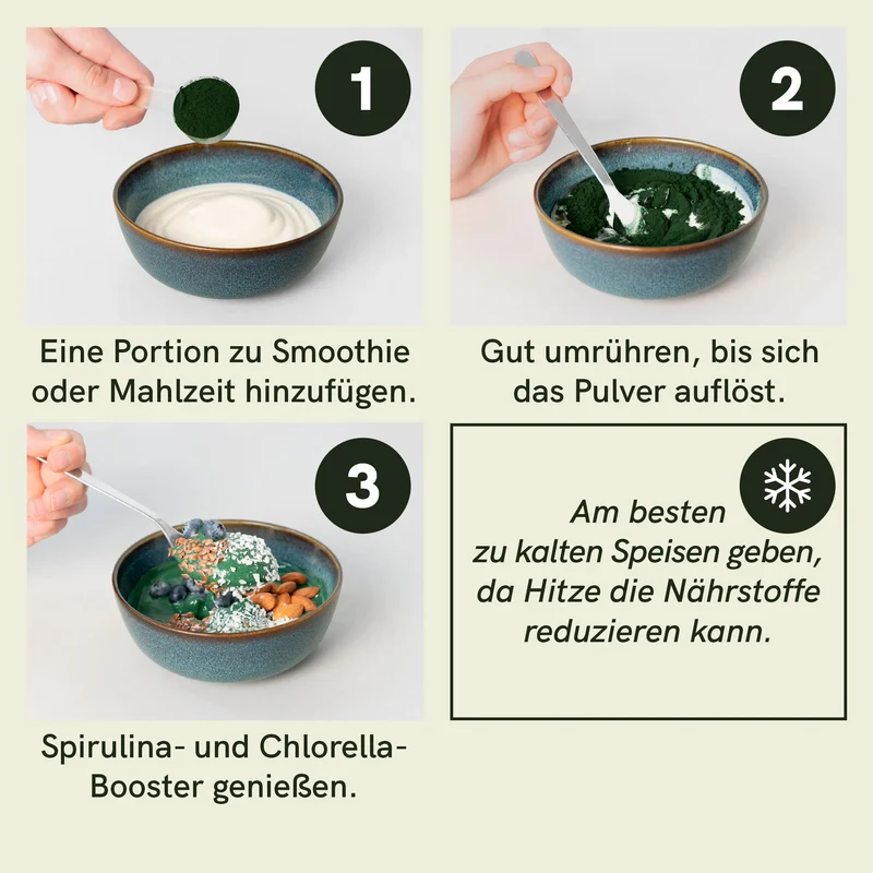 Spirulina Chlorella Pulver