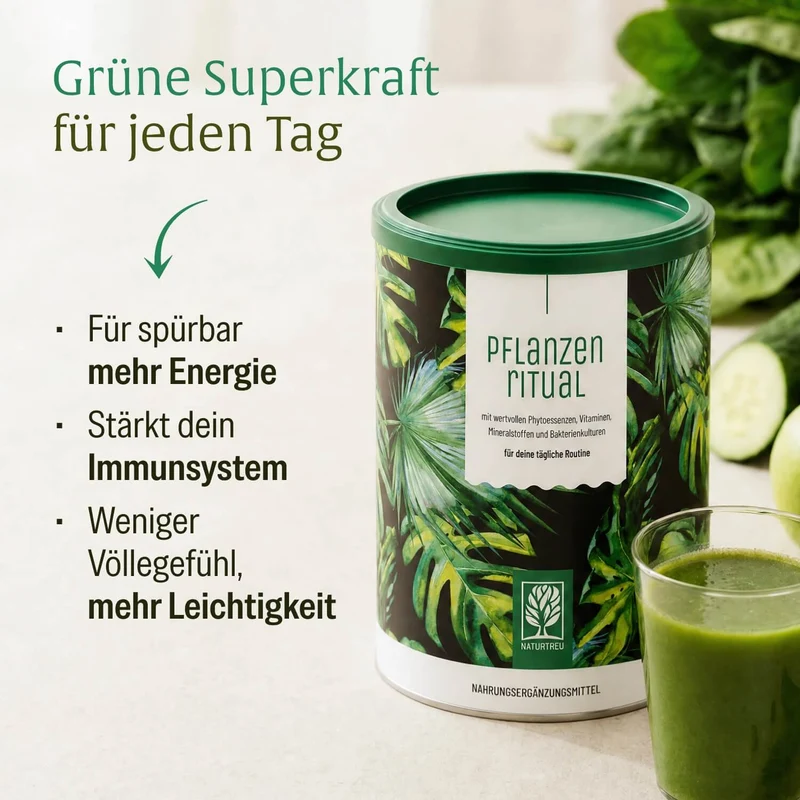 Pflanzenritual: Grünes Superfood Pulver