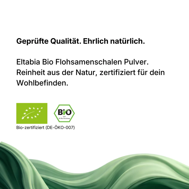 Bio Flohsamenschalen Pulver - 99% Reinheit