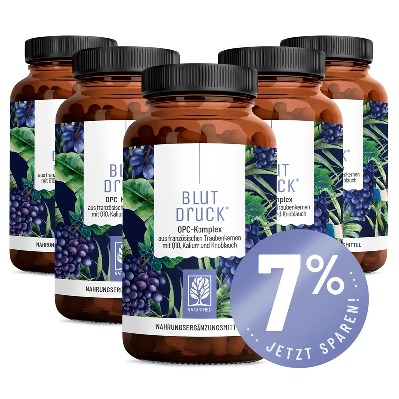 Blutdruck: OPC-Komplex mit Q10, Kalium und Knoblauch