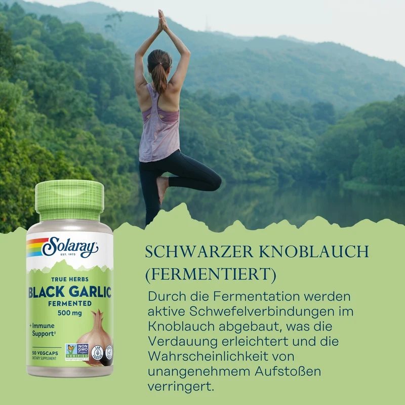 Schwarzer Knoblauch, fermentiert (Black Garlic) 500 mg I laborgeprüft