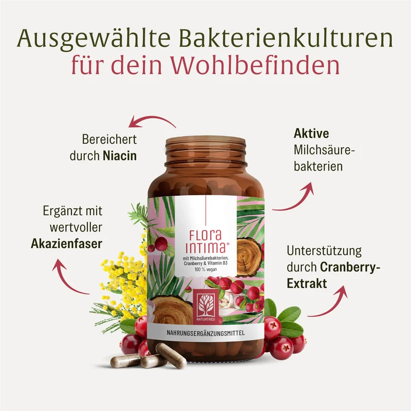 Floraintima: Milchsäurebakterien mit Cranberry & Vitamin B3