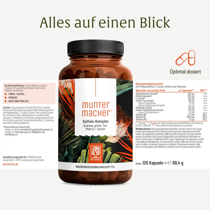 Muntermacher: Koffein-Komplex mit Guarana & Mate