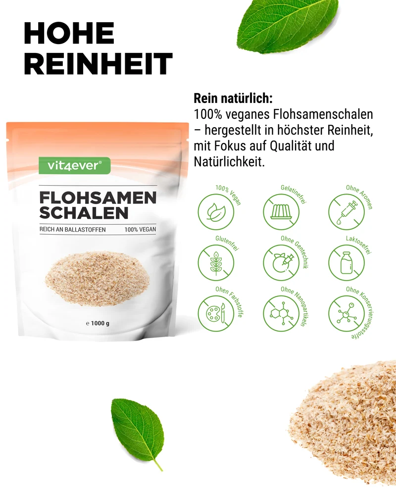 Flohsamenschalen - 99% Reinheit