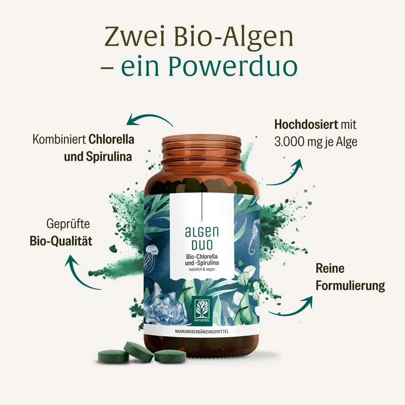 Algenduo: Bio-Chlorella und Bio-Spirulina