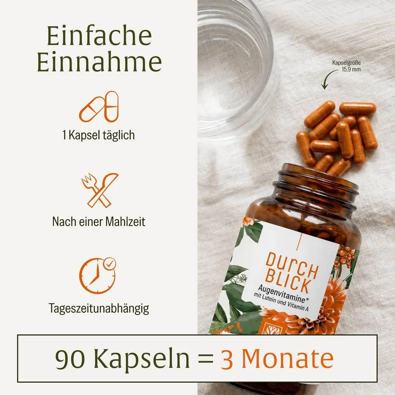 Durchblick: Augenvitamine mit Lutein und Vitamin A