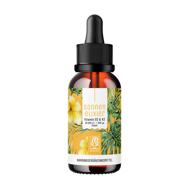 Vitamin D3 & K2 Tropfen Depot für Erwachsene (20.000 I.E.) - Sonnenelixier