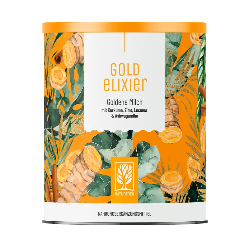 Goldelixier: Goldene Milch mit Kurkuma, Zimt, Lucuma & Ashwagandha