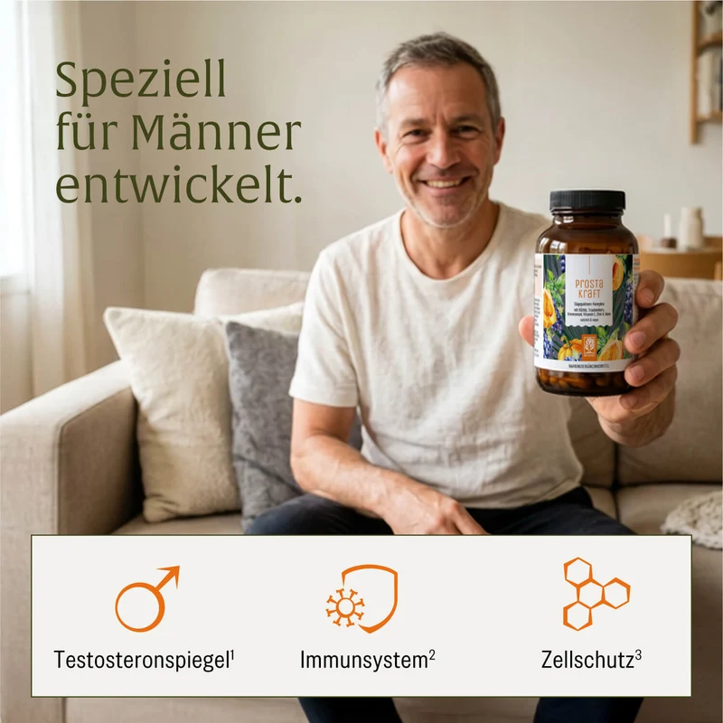 Prostakraft: Sägepalmen-Komplex mit Kürbis, Traubenkern, Brennnessel, Vitamin E, Zink & Selen