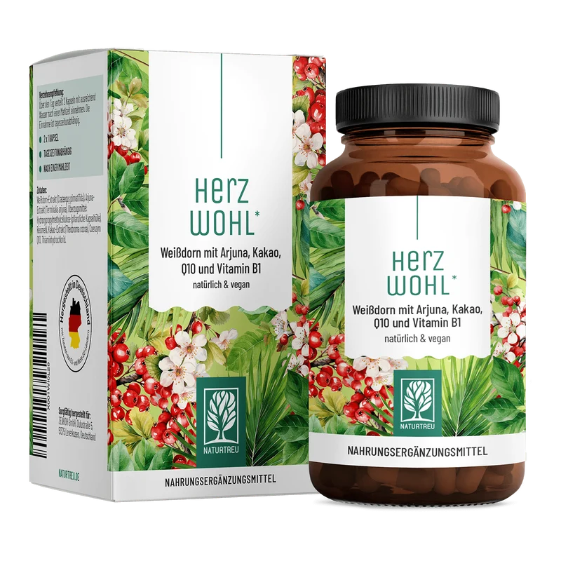 Herzwohl: Weißdorn mit Arjuna, Kakao, Q10 & Vitamin B1