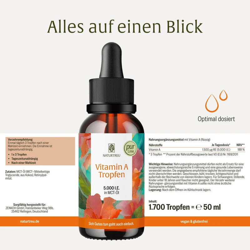 Vitamin A Tropfen: 5.000 I.E. in MCT-Öl