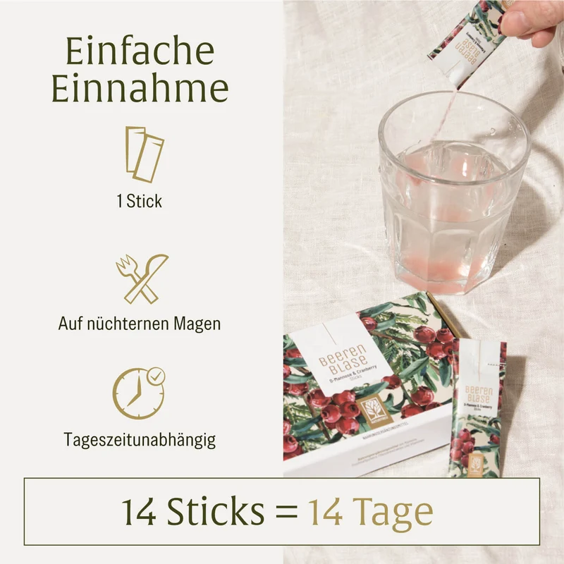 Beerenblase Sticks: D-Mannose, Cranberry und Kürbiskern-Extrakt