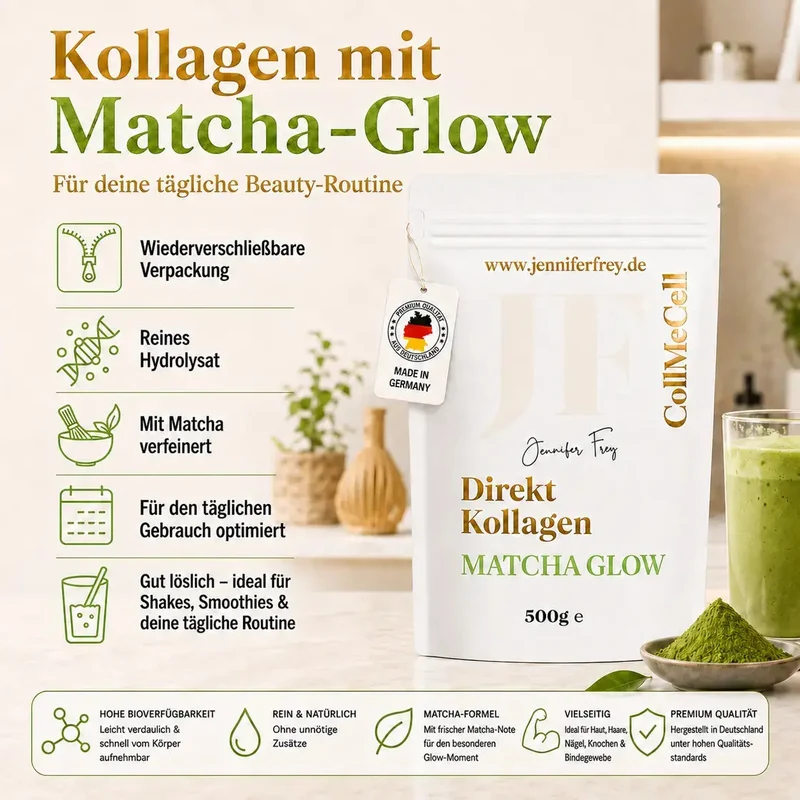 Matcha Glow Direktes Kollagenhydrolysat Peptide