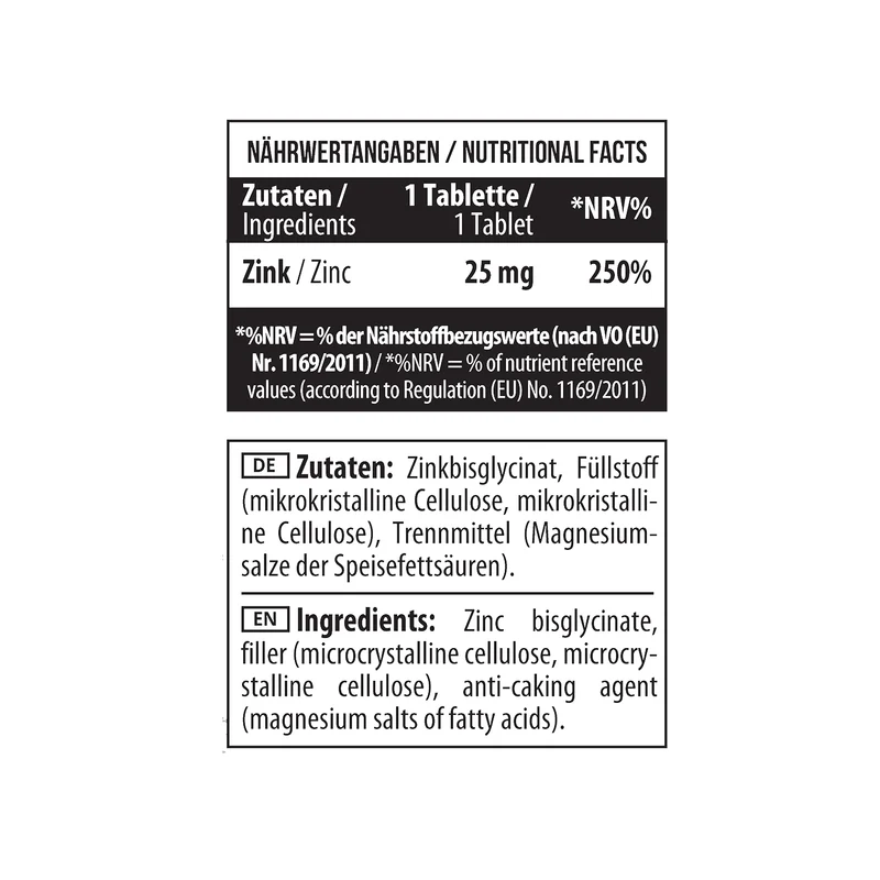 Zinc Chelate Bisglycinate 90 Tabletten
