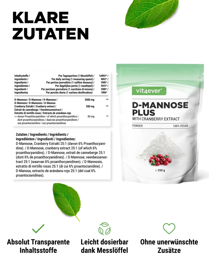 D-Mannose + Cranberry Pulver