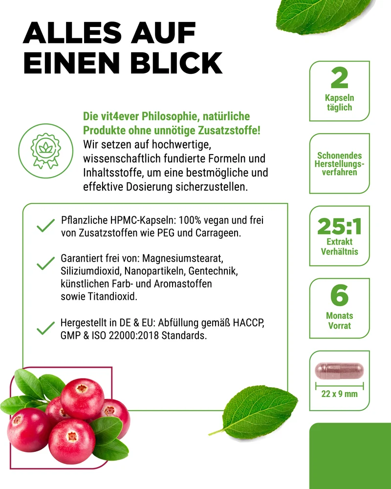 Cranberry mit Vitamin C - 365 Kapseln