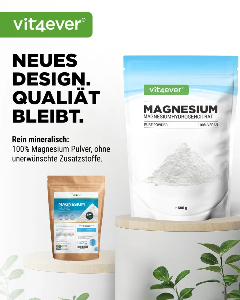 Magnesium Pure -Pulver - 100% Magnesiumhydrogencitrat