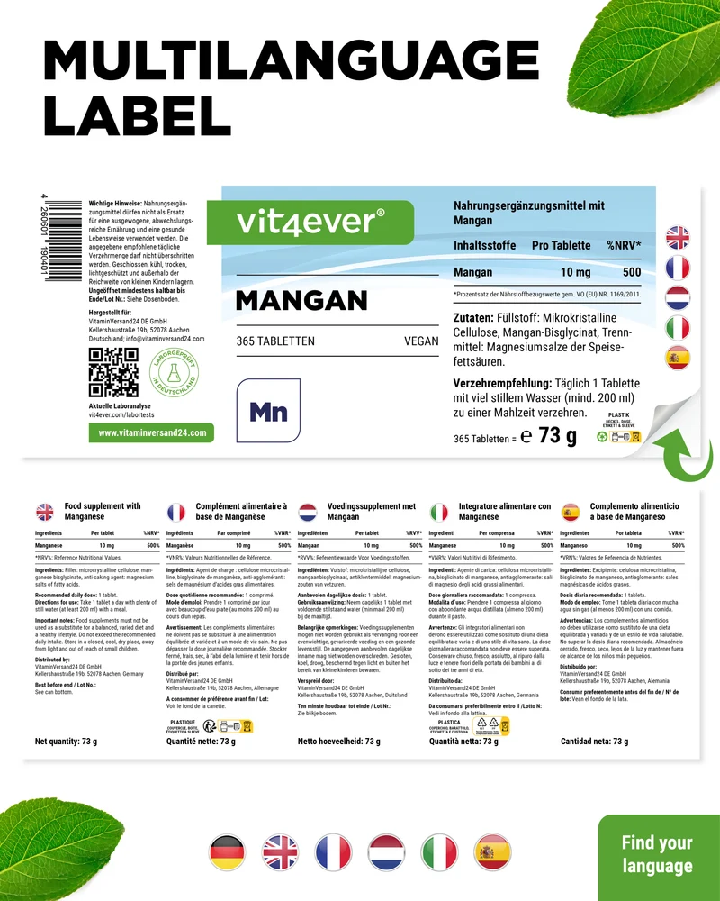 Mangan 10 mg - Mangan-Bisglycinat