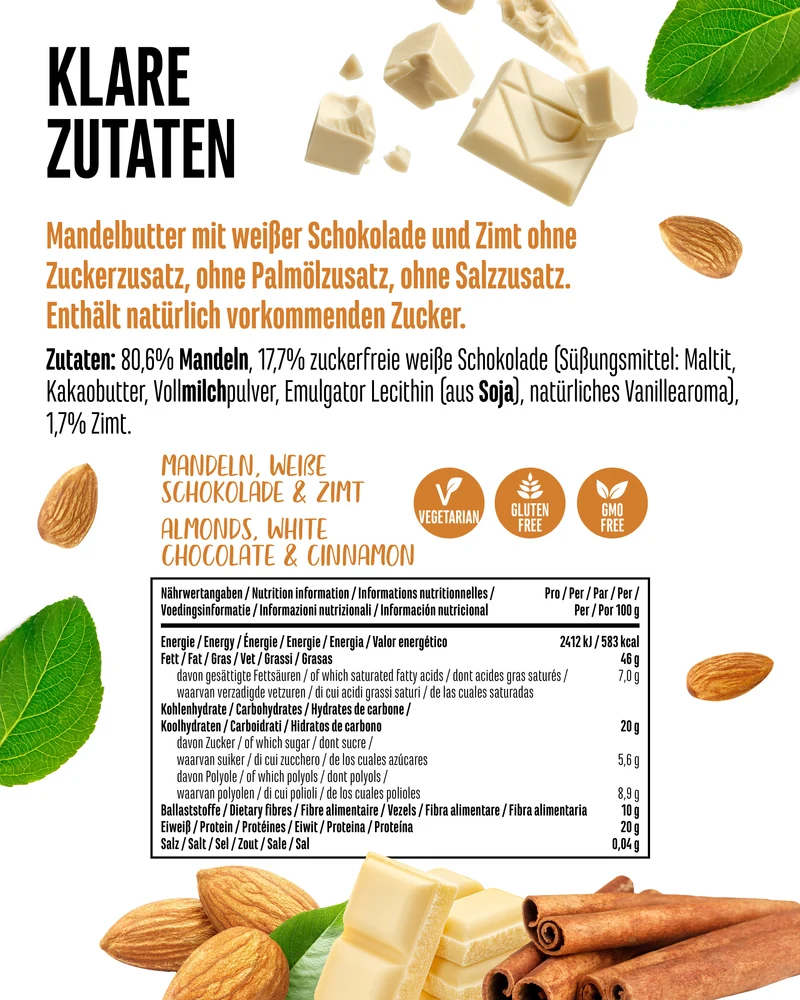 Mandelmuss - Weiße Schokoalde & Zimt 1000g
