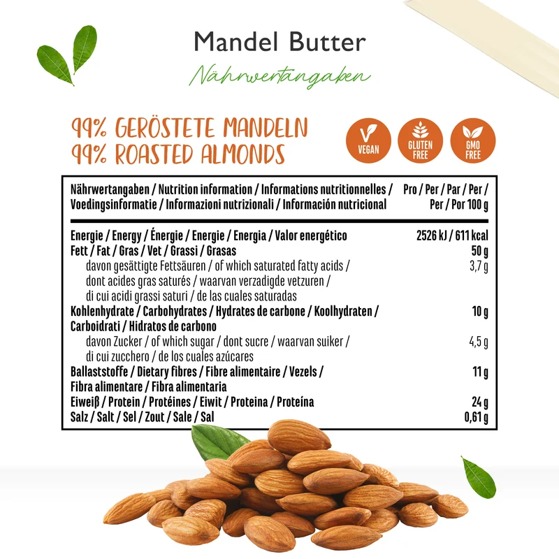 100% Mandelmus (Dark Roasted Crunchy)1000 g