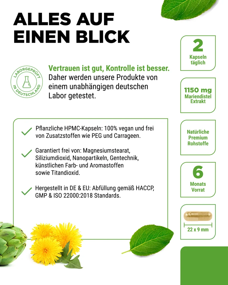 Mariendistel Artischocken Löwenzahn Komplex - 365 Kapseln