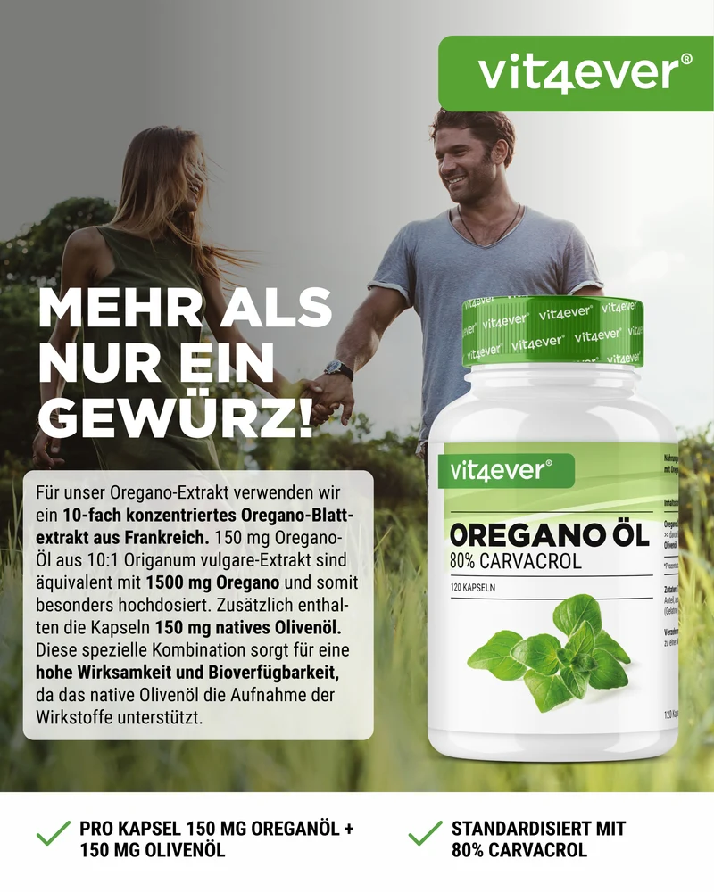Oregano Öl - 150 mg - 80% Carvacrol