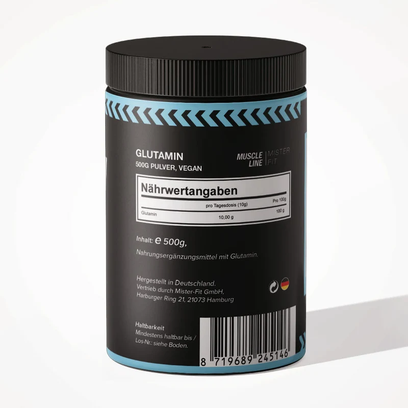 Mister-Fit Glutamin 500g, veganes Pulver