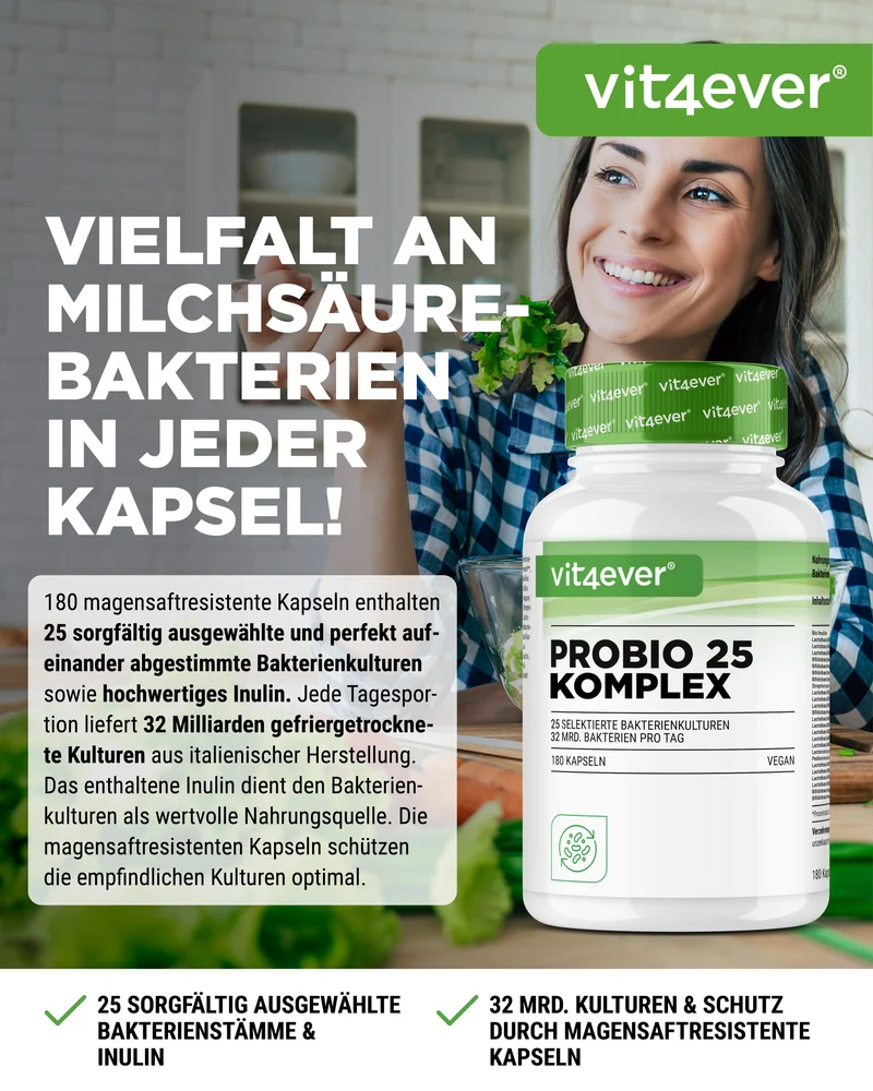 Probio 25 Komplex - 180 Kapseln - 27 Milliarden Darmbakterien