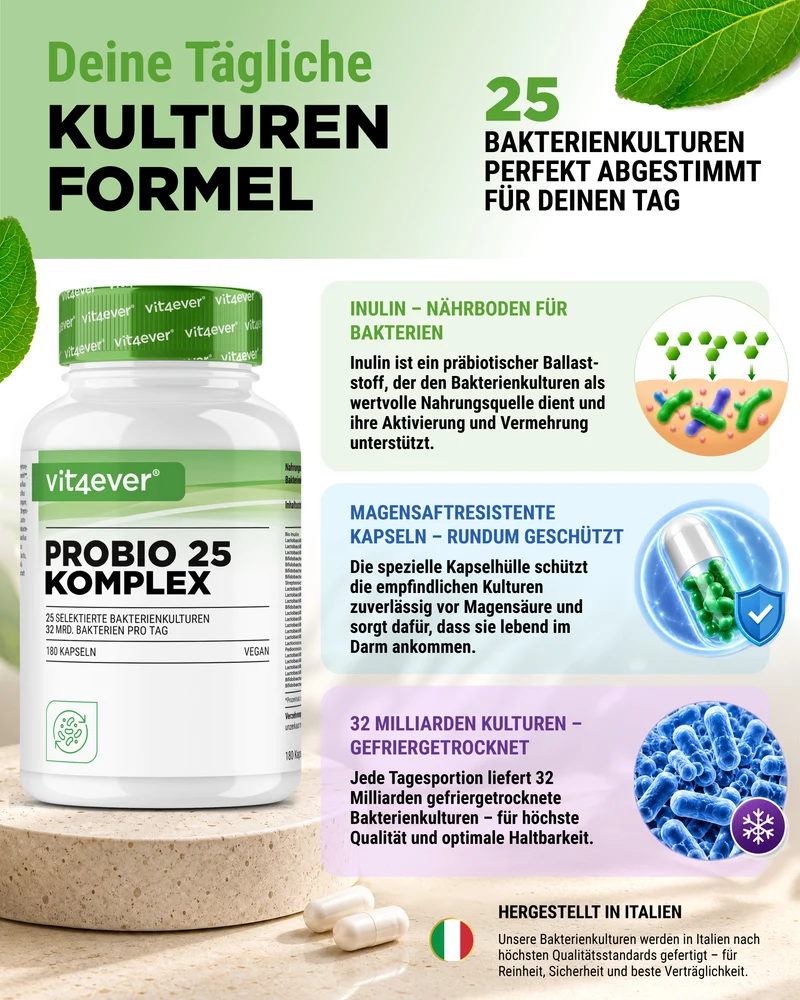 Probio 25 Komplex - 180 Kapseln - 27 Milliarden Darmbakterien
