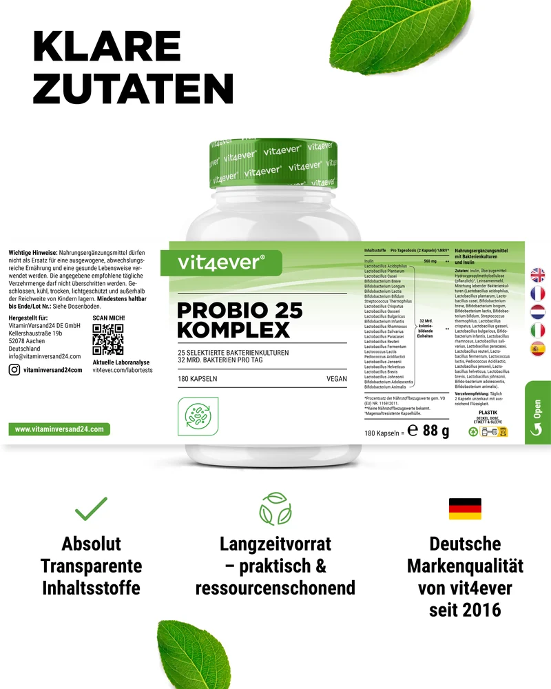 Probio 25 Komplex - 180 Kapseln - 27 Milliarden Darmbakterien