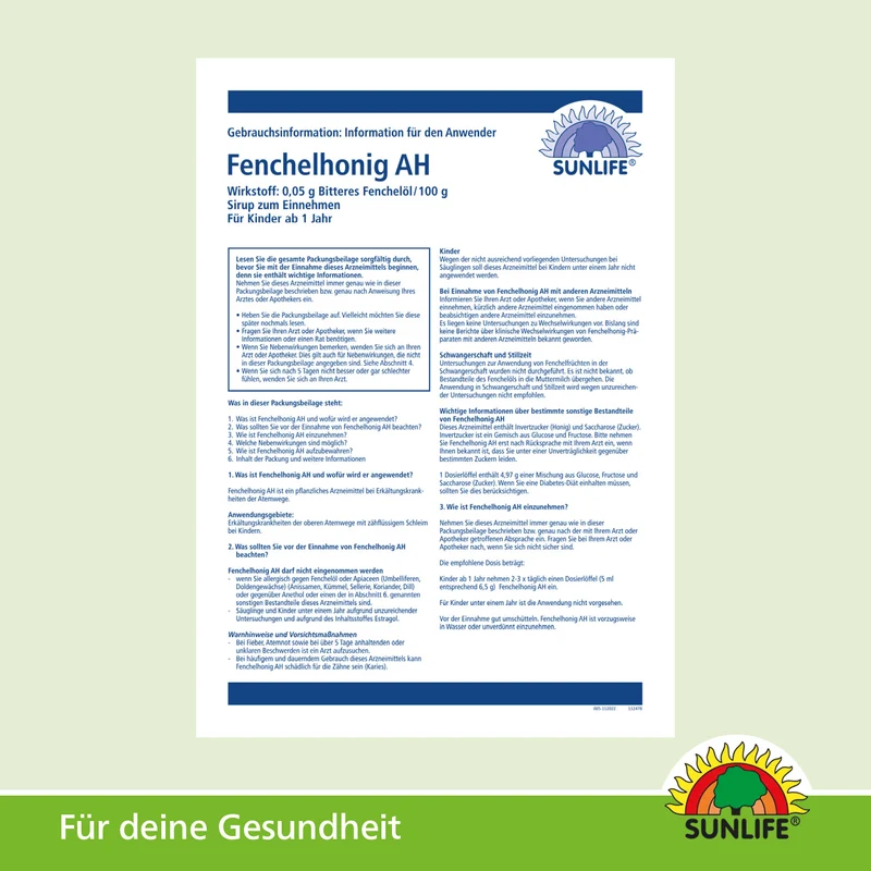 SUNLIFE Fenchelhonig AH (350 g)