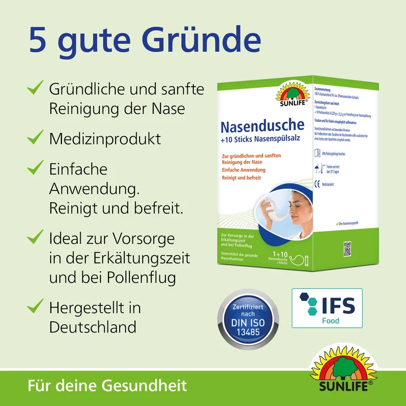 SUNLIFE Nasendusche mit 10 Sticks