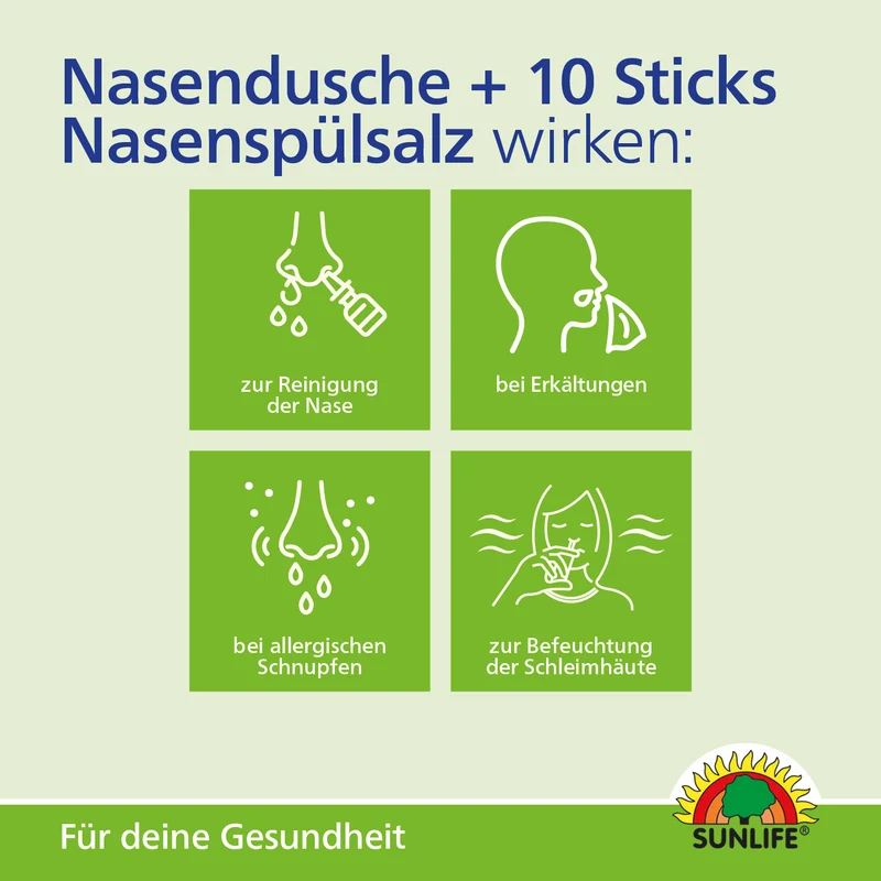 SUNLIFE Nasendusche mit 10 Sticks