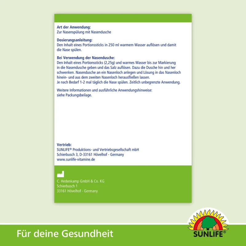 SUNLIFE Nasendusche mit 10 Sticks