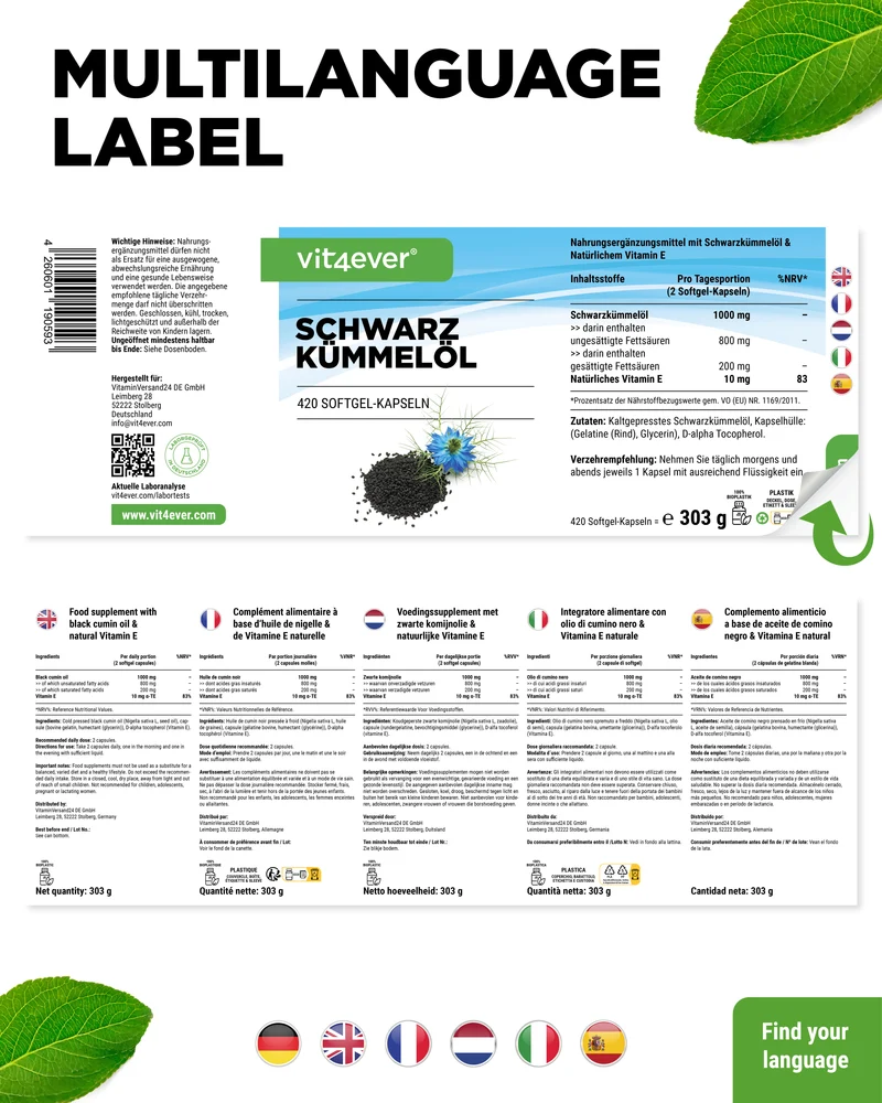 Schwarzkümmelöl - 500 mg