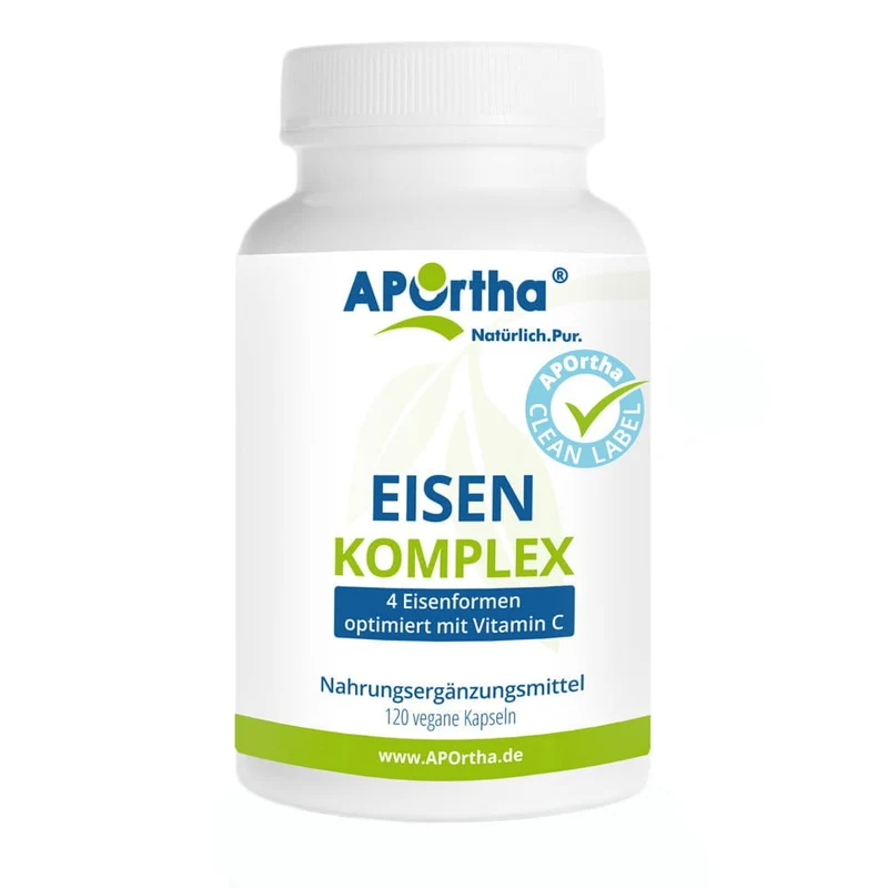 APOrtha Eisen Komplex + Vitamin C, 120 vegane Kapseln