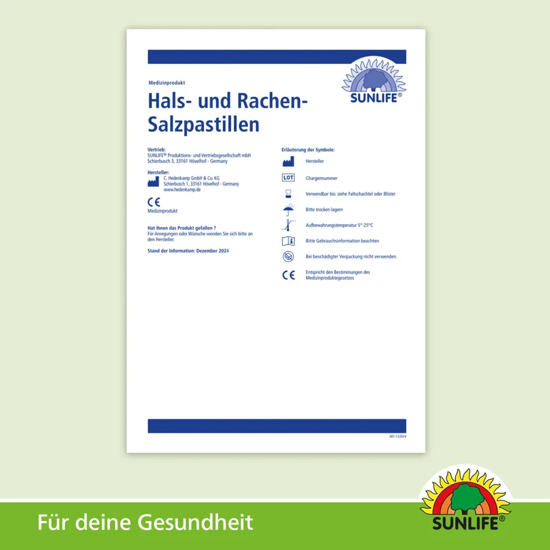 SUNLIFE Hals- und Rachen Salzpastillen (36 Stk.)