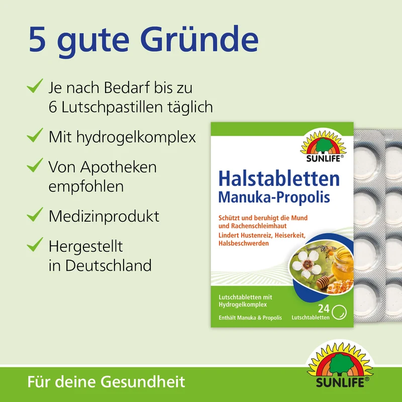 SUNLIFE Manuka-Propolis Lutschtabletten (24 Stk.)