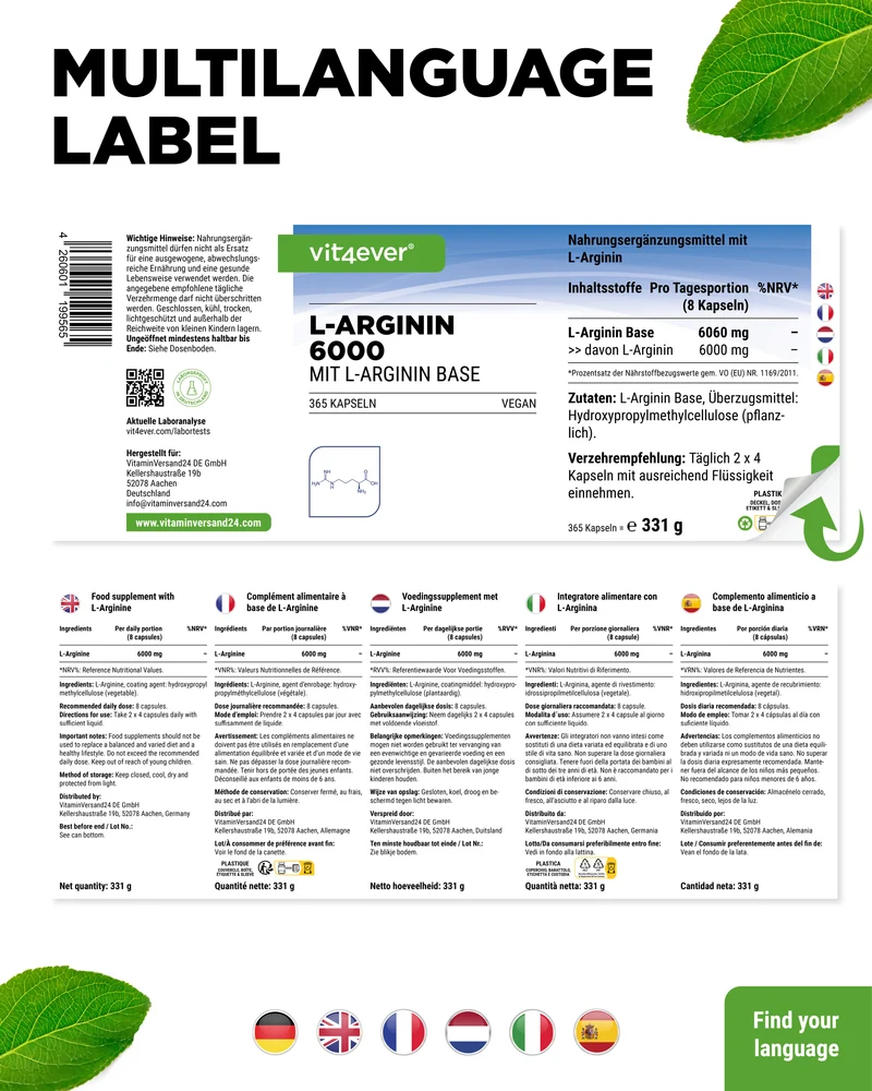 L-Arginin Base Kapseln