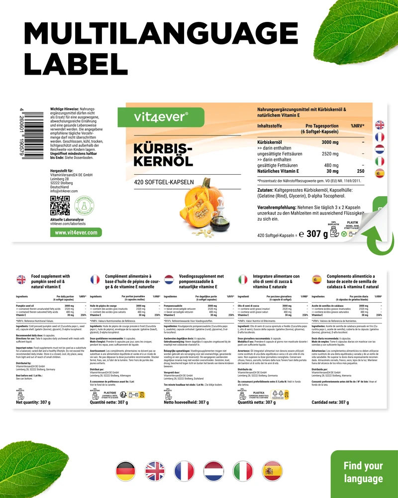 Kürbiskernöl Kapseln