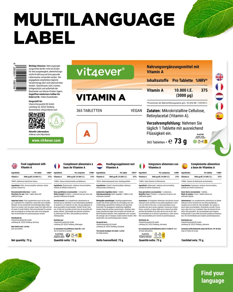 Vitamin A - 10.000 I.E