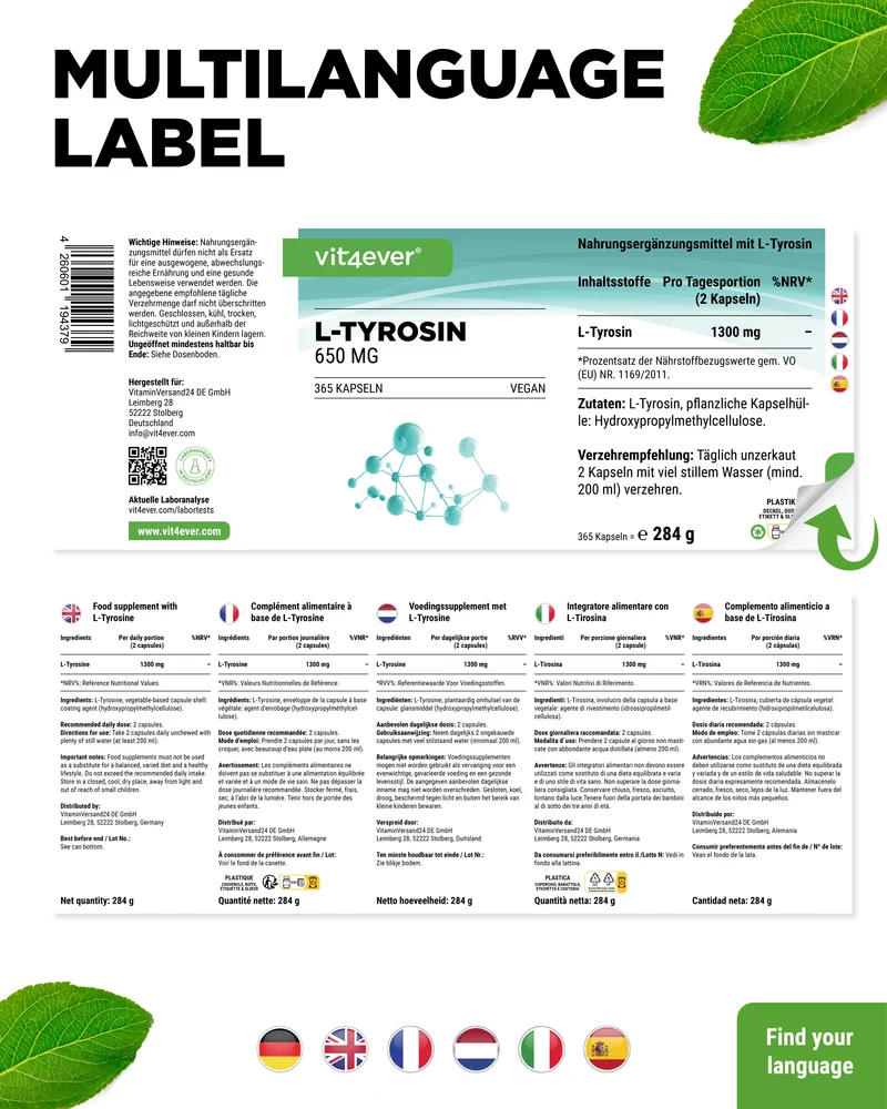 L-Tyrosin 650 mg