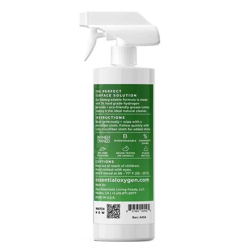 Essential Oxygen | Reiniger für häufig berührte Oberflächen, Unparfümiert (946ml)