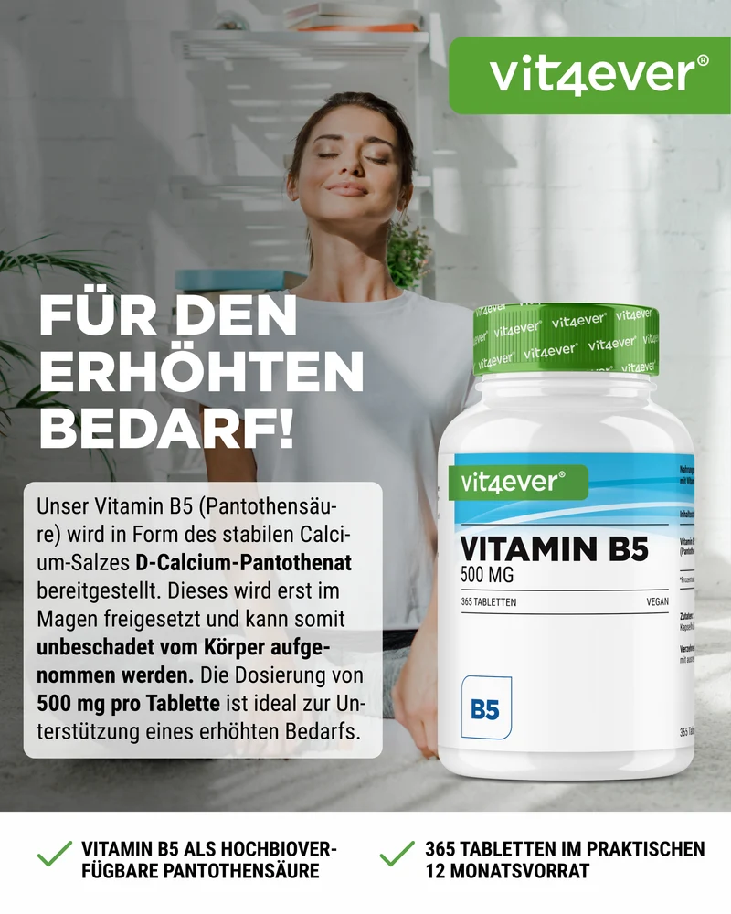 Vitamin B5 Pantothensäure 500 mg