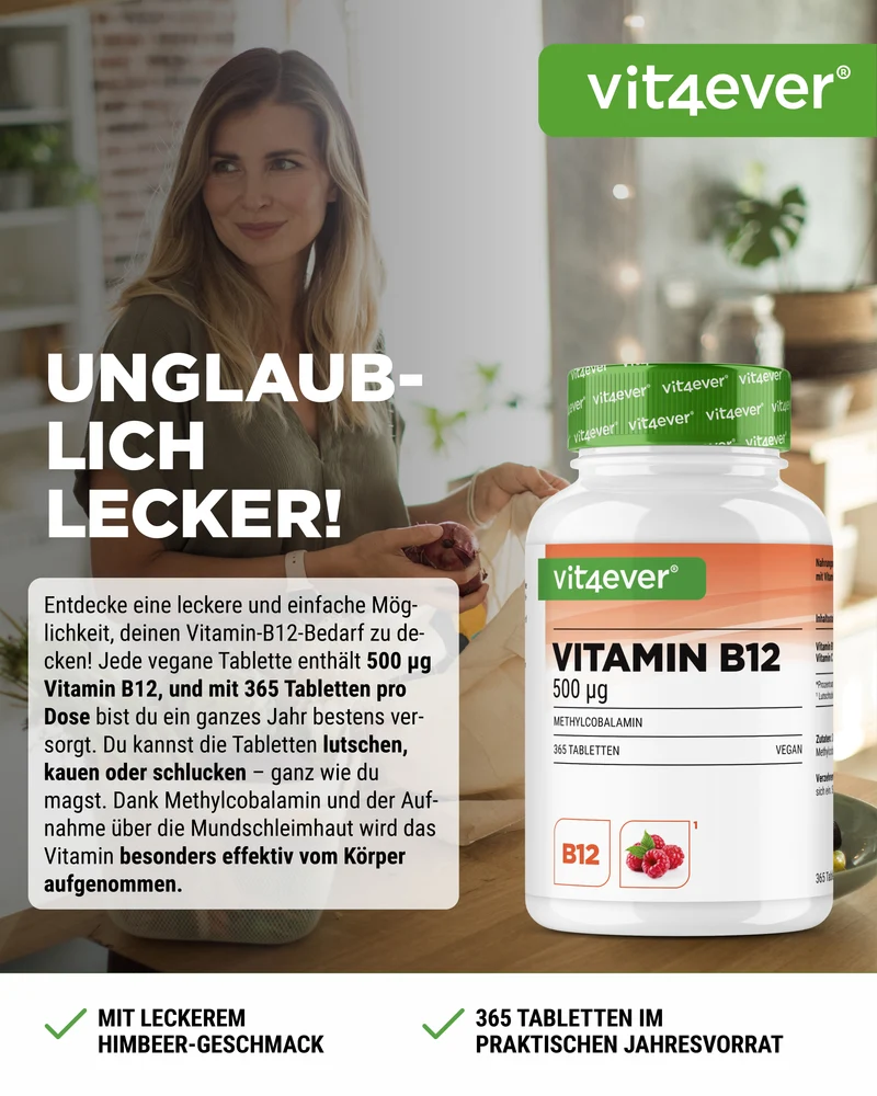 Vitamin B12 - 500 mcg - Lutschtabletten