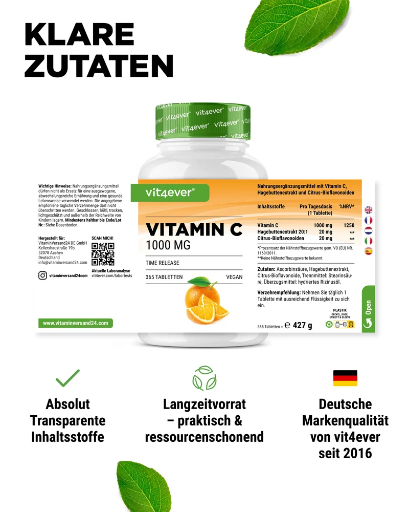 Vitamin C 1000 mg hochdosiert
