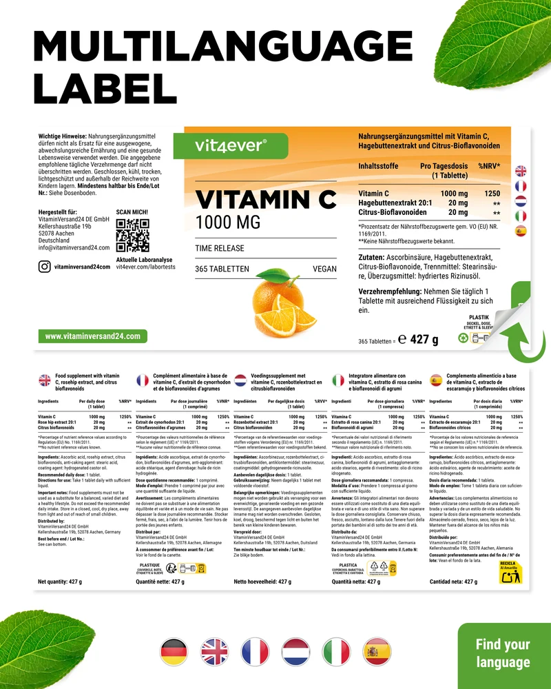 Vitamin C 1000 mg hochdosiert