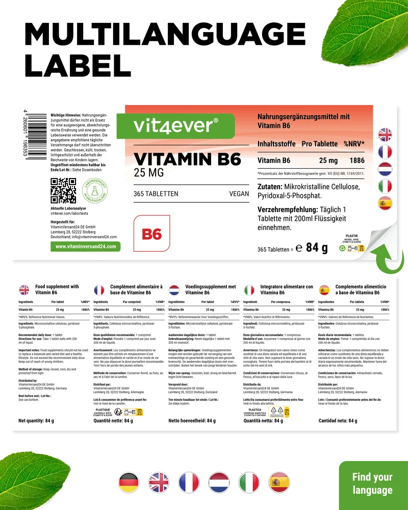Vitamin B6 P-5-P Bioaktiv - 25 mg
