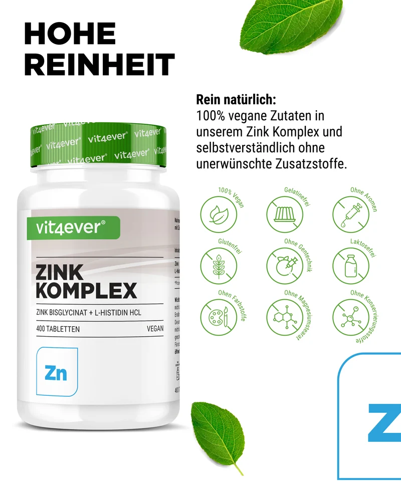 Zink 25 mg Komplex mit Bisglycinat + L-Histidin